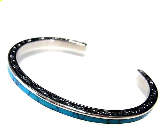 Amazon シルバー925製 バングル アラベスク 天然石 ターコイズ メンズ おしゃれ アクセ ギフト ブレスレット 通販