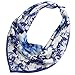2 Packs Womens Silk Feeling Bandanas Satin Hair Head Scarf 27.5 * 27.5 Inch - Blue and White Porcelain