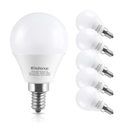 E12 LED Bulb, Kakanuo 6W G45 LED Light Bulb with Warm White 2700K and Standard E12 Base, Equivalent to 60W E12 G45 Bulb for Nightlight, Chandelier, Lamp and Home Lighting, Non-dimmable - Pack of 6