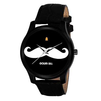 Hustle Analog Moustache Display Black Dial Mens/Boys Watch - GB-729