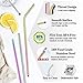 JOYECO 10 Pcs Metal Reusable Straws Stainless Steel Drinking Sucker Full Variety, Multi Size with Carry Bag Brushes for 20 30oz Tumblers, Boba, Smoothies, Rose Copper