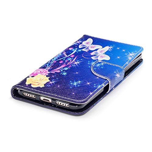 Xiaomi Redmi 5 Case, Bear Village Painted Pattern Premium PU Leather Magnetic Wallet Case Cover with Kickstand and Card Holder ID Slot for Xiaomi Redmi 5 (#3 Butterfly)