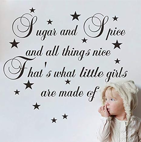 Likeai Wandaufkleber Zucker Gewurz Und Alle Dinge Schone Zitat Wandaufkleber Madchen Zimmer Wohnkultur Kinder Wand Applikation Vinyl Wandbild Kunst Amazon De Kuche Haushalt