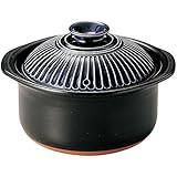 萬古焼　銀峯陶器　菊花　ごはん土鍋 (瑠璃釉, ２合炊き)