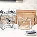 Sooyee 4 Dividers Pot Lid Rack Holder Organizer, Keep Your Cabinets Organized with Metal Vertical Storage Shelf To Hold Pan Lids, Plates, Dishes, Cutting Boards (Black)