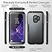 YOUMAKER Galaxy S9 Case, Metallic Black with Built-in Screen Protector Heavy Duty Protection Shockproof Slim Fit Full Body Case Cover for Samsung Galaxy S9 5.8 inch - Black/Black
