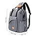 Baby Diaper Bag Backpack Large Capacity Multi-Function Nappy Travel Waterproof Bag for Mom and Dad with 2 Stroller Straps 3 Thermal Pockets（Grey）