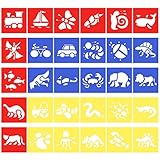 Homder 30Pcs Plastic Animals Painting Template Dinosaur Drawing Stencil Templates for Kids Crafts,Washable Template for School Projects(5 Different Types)