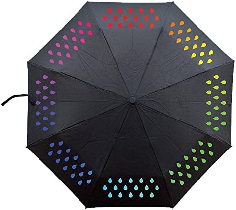 Color Changing Umbrella With Rain, EplayTek Colorful Anti-UV Protection Layer Windproof &amp; Waterproof Umbrella for Sunny, Rainy or Snowy Weather Lightweight &amp; Portable for Travel (White Spots)
