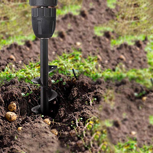 FUNTECK Bulb Planter Auger Drill Bit for Planting Bulbs and Seedlings, Fits 3/8 inch or Larger Drill (3" x 12")