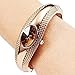 Elegant Rose Golden Oval Quartz Watch OL Lady Cuff Bangle Bracelet