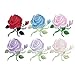 3 Pack Colorful Rose Iron On Patches for Backpacks, Hats, DIY Sew on Applique Patch, Vintage Embroidered Patches for Repair Clothes, Jackets, Jeans (Red)