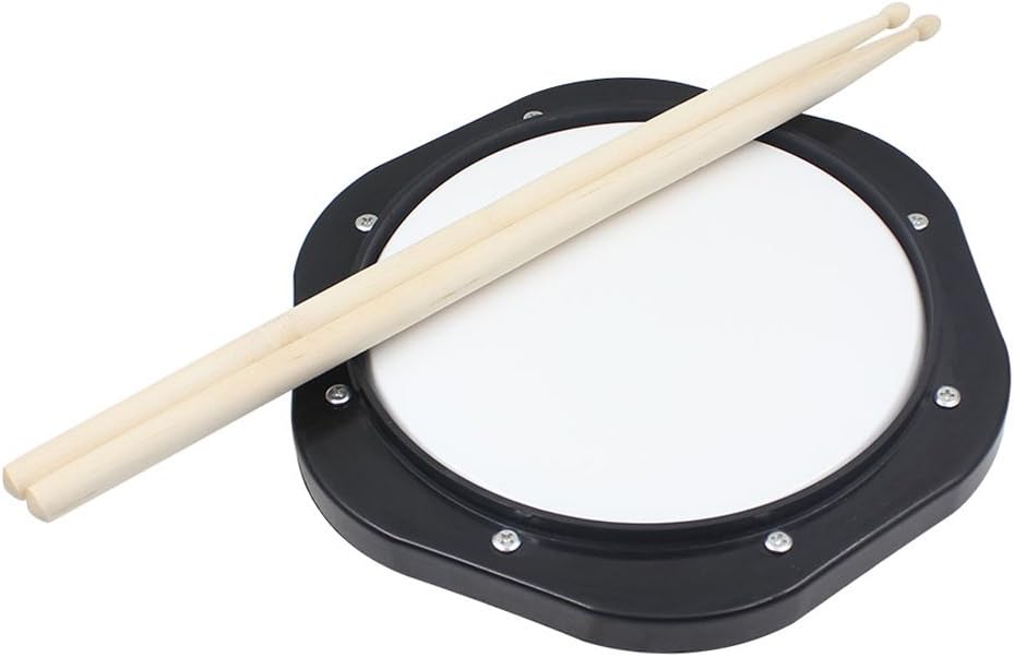 Practice Drum Pad, Lightweight 10 Inch Plastic Silent Practice Training Pad&Drum Sticks,Practice