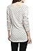 Allegra K Women Diagonal Stripes Long Drop Sleeves Top S Ivory