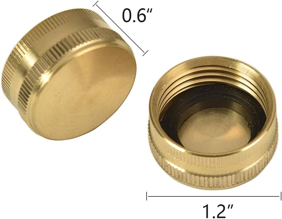 REGNHLIF 2 Pack 3/4" Brass Garden Hose End Caps with Washers : Garden & Outdoor