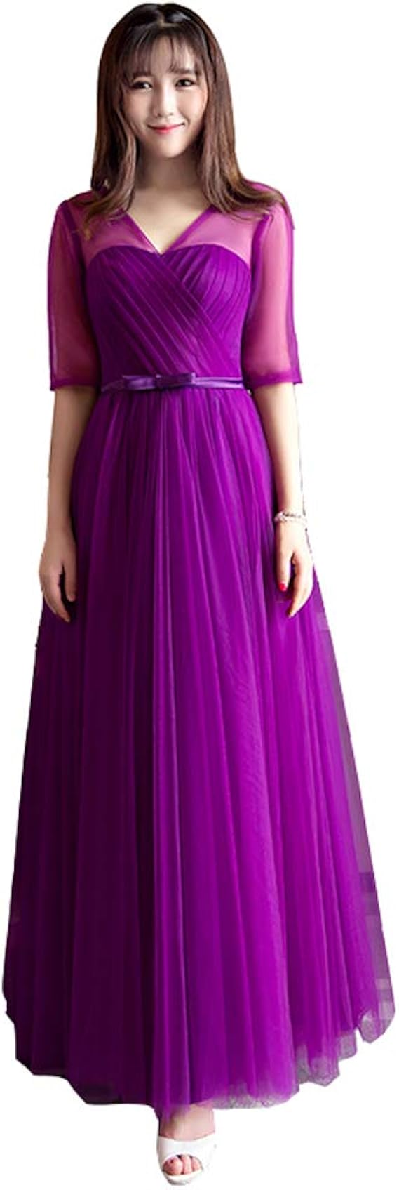Amazon パーティードレス 大きいサイズ コンサート ピアノ ワンピース ロングドレス ロングドレス パープルドレス 4タイプ選択可 ブライドメイド スレンダーライン ロングワンピース パープル 2xl パープルd パーティードレス 通販