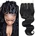 Cranberry Hair 3 Way Part Closure Brazilian Lace Closure Body Wave Human Hair Closure Unprocessed Virgin Hair 130% Density Lace Closure Natural Color Hair Soft and Silky Bleached Knots 14inch (8