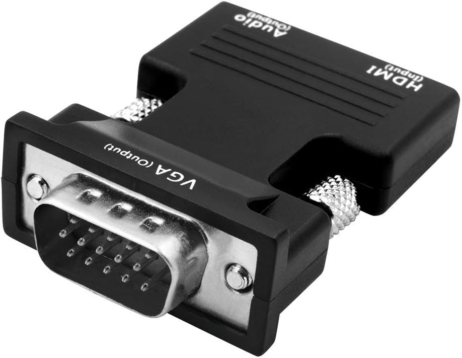 HDMI to VGA Adapter/Converter 1080P HDMI Female to VGA Male Converter Adapter Dongle 3.5mm Stereo Audio Cable- for TVs, Computers, Laptops, Gaming Consoles, Blu-ray DVD Players & More