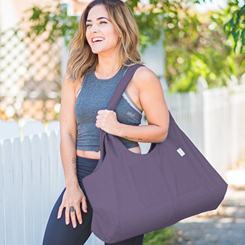 Yogiii Yoga Mat Bag | The ORIGINAL YogiiiTotePRO | Large Yoga Mat Bag or Yoga Mat Carrier with Side Pocket | Yoga Bag Fits Most Size Mats (Imperial Purple)
