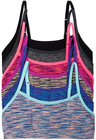 CC 6 Pack Girls Seamless Training Bra with Adjustable Straps (Large, 6PK Sporty)