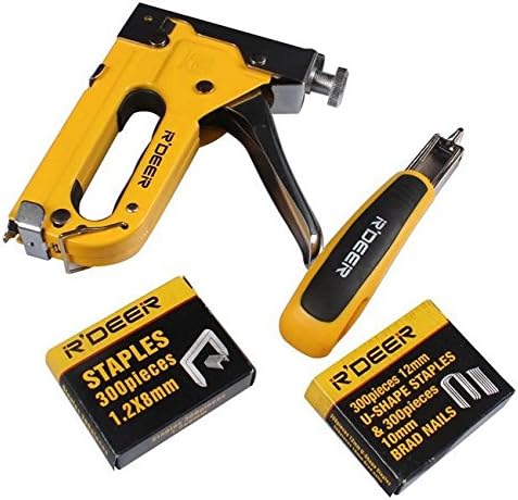 Staple Gun&amp;nail Puller Set With 900pcs ,firm And Durable Adjustable Hitting Range,easy Operate,quick Work