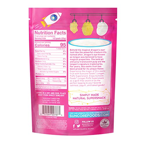 Suncore Foods Supersnack - Longan Puffs, 1.76oz (1 Pack)