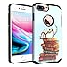EDEALSAVING Compatible with iPhone 8 Plus / 7 Plus Case 2-Piece Armor Case with Flexible Shock Absorption Case & Harry Owl with Books Design Cover for iPhone 8 Plus/7 Plus, iPhone 6 PLUS/6S Plus
