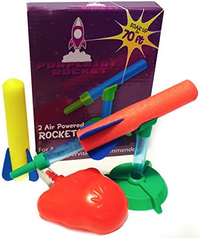 Rocket Launcher &amp; Air Powered Rocket Ship for Kids Set of 2 | Indoor Outdoor Toys for Boys and Girls