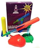 Rocket Launcher & Air Powered Rocket Ship for Kids Set of 2 | Indoor Outdoor Toys for Boys and Girls
