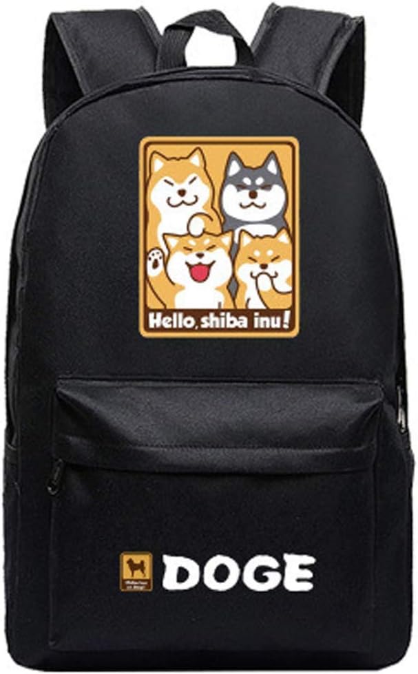 Canvas Printing Men Backpack Shiba Inu Travel Bag Husky Unisex Student Laptop School Shoulder Bag (8)