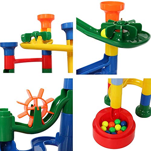 BMAG Marble Run Set for Kids, Marble Race Track , Marble Maze Game Toys, STEM Construction Building Set 112PCS - Thumbnail 4