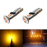 JDM ASTAR Extremely Bright Canbus Error Free 3030 Chipsets 168 175 194 2825 W5W T10 New Style LED Bulbs,Amber Yellow ( Interior Use Only)