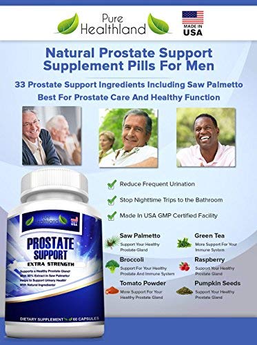 Stop Frequent Urination! Most Complete Super Prostate Health Support Pills Formula for Men with 33 Natural Ingredients Including 45% Saw Palmetto Extract. Best for Men's Urinary Health - 6 Bottles