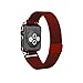 AHXLL Compatible for Apple Watch 38mm 42mm, Mesh Milanese Loop Stainless Steel Replacement iWatch + Metal Protective case for Apple Watch Series 3, Series 2, Series 1, Sport& Edition (Red, 42MM)