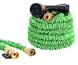 Ohuhu Expandable Garden Hose, ALL NEW 50 FT Expanding Water Hose, Lightweight Flexible Hose With 3/4 Solid Brass Fittings & 8 Function High Pressure Spray Nozzle