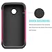 Motorola Moto E Case, Moto E 1st Gen Case, Tekcoo(TM) [Tmajor Series] [Hot Pink / Black] Shock Absorbing Hybrid Rubber Grip Plastic Impact Defender Rugged Slim Hard Case Cover Shell For Moto E 2014
