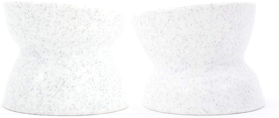 POPETPOP Raised Cat Bowl Elevated Pet Food Water Bowl Non-Slip Small Pet Bowl Cat Feeding Bowls, Silver - Image 5