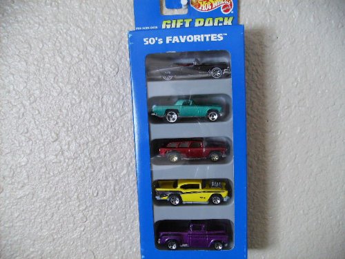 Hot Wheels Gift Pack 50's Favorites 1996 #15068 '59 Caddy, '57 T-bird, Chevy Nomad, '57 Chevy, '56 Flashsider