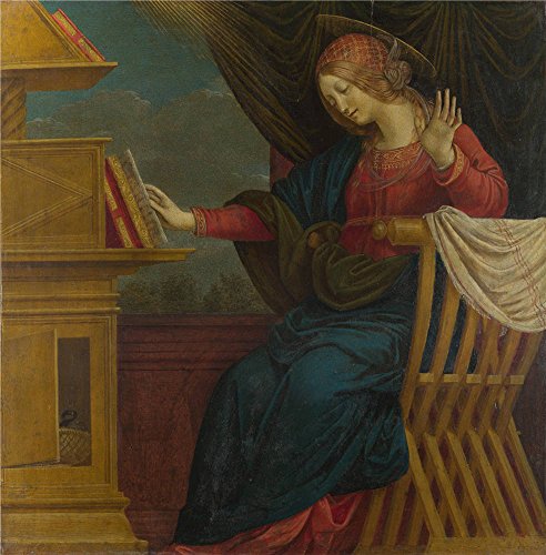 Oil painting 'Gaudenzio Ferrari The Annunciation The Virgin Mary ' printing on Perfect effect canvas , 8 x 8 inch / 20 x 21 cm ,the best Kitchen gallery art and Home artwork and Gifts is this Imitations Art DecorativePrints on Canvas