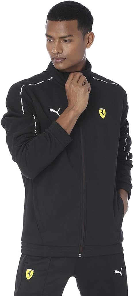 puma men's track jacket black yellow