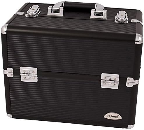 Craft Accents 3-Tier Scrapbooking/Sewing Organizer Storage Case with Accordion Trays and Brush Holder, Black by Craft Accents
