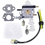 HUZTL C1U-K54A Carburetor with Air Filter Gasket Fuel Repower Kit for Echo 2 Cycle Mantis 7222 7222E 7222M 7225 7230 7234 7240 7920 7924 Tiller / Cultivator