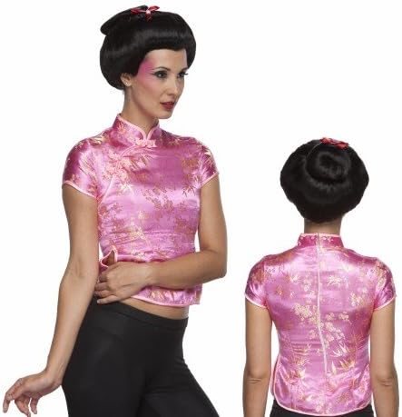 Womens Black Geisha Halloween Costume Wig