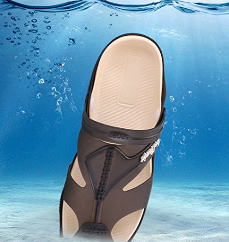 BEFAiR Men's Summer Slip on Mule Sandals Adult's Clogs Beach Sport Slippers (10.5 D(M) US, Black)