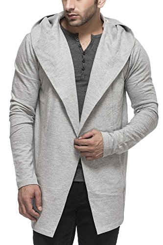 Tinted Men's Cotton Blend Hooded Cardigan Black