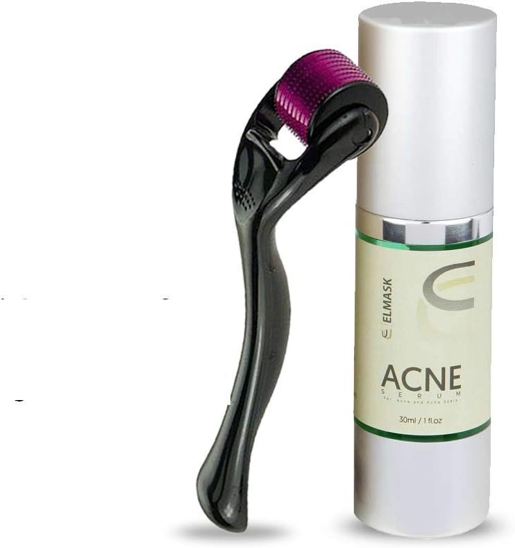 Elmask 1.5mm Microneedles Dermaroller Acne Scars Removal Serum for Hair Growth & Acne Scars