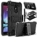 LG K20 Plus Case, LG K20 V Case, LG Harmony Case, Venoro Heavy Duty Shockproof Rugged Full Body Protection Case Cover with Belt Swivel Clip and Kickstand for LG K10 2017 / LG V5 (Black)