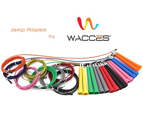 Wacces Premium Quality Adjustable Double Unders High Speed Jump Rope for Boxing, Martial Arts and Fitness (Gray)