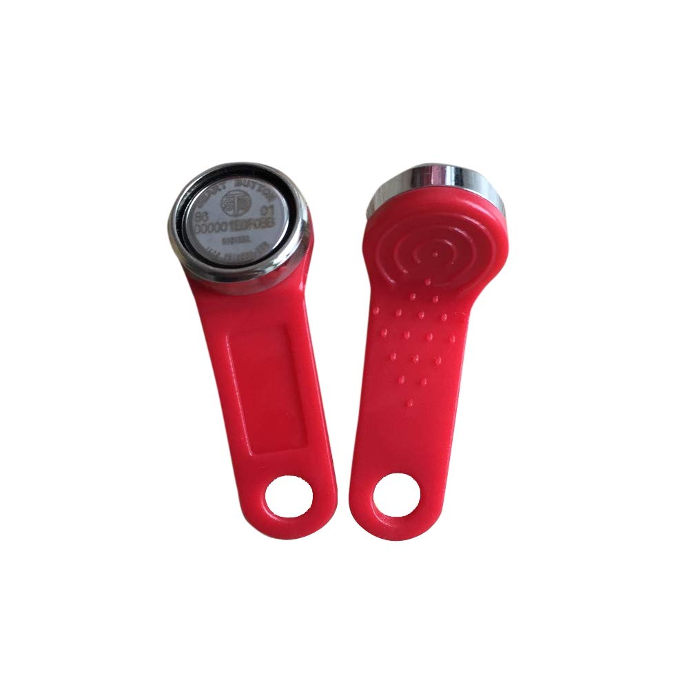 YARONGTECH 50x Red ibutton Dallas Key fobs with Metal Ring