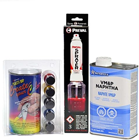 Plasti Dip Create Your Color Kit, 22 oz Clear, 5 tints, thinner &amp; Preval Sprayer
